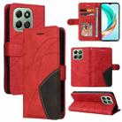 For Honor X6c / X6b / X6a / X5b Dual-color Splicing Flip Leather Phone Case(Red) - 1