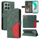 For Honor X6c / X6b / X6a / X5b Dual-color Splicing Flip Leather Phone Case(Green) - 1