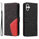 For Samsung Galaxy A06 4G / 5G Dual-color Splicing Flip Leather Phone Case(Black) - 2