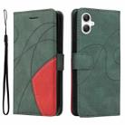 For Samsung Galaxy A06 4G / 5G Dual-color Splicing Flip Leather Phone Case(Green) - 2