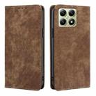 For Xiaomi 14T 5G RFID Anti-theft Brush Magnetic Leather Phone Case(Brown) - 1