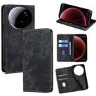 For Xiaomi 15 Ultra RFID Anti-theft Brush Magnetic Leather Phone Case(Black) - 1