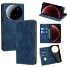 For Xiaomi 15 Ultra RFID Anti-theft Brush Magnetic Leather Phone Case(Blue) - 1