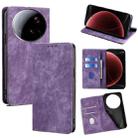 For Xiaomi 15 Ultra RFID Anti-theft Brush Magnetic Leather Phone Case(Purple) - 1