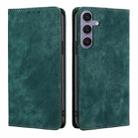 For Samsung Galaxy S25+ 5G RFID Anti-theft Brush Magnetic Leather Phone Case(Green) - 1