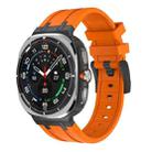 For Samsung Galaxy Watch Ultra 47mm AP Series Liquid Silicone Watch Band(Black Orange) - 1