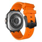 For Samsung Galaxy Watch Ultra 47mm AP Series Liquid Silicone Watch Band(Black Orange) - 2