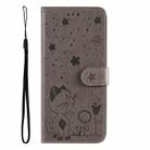 For Honor Magic7 Pro Cat Bee Embossing Pattern Shockproof Leather Case(Grey) - 2