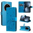 For Honor Magic7 Cat Bee Embossing Pattern Shockproof Leather Case(Blue) - 1