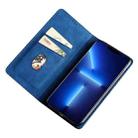 For Samsung Galaxy S25 5G Skin Feel Magnetic Leather Phone Case(Blue) - 3