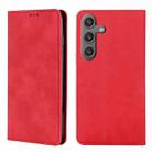 For Samsung Galaxy S25 5G Skin Feel Magnetic Leather Phone Case(Red) - 1