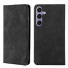 For Samsung Galaxy S25+ 5G Skin Feel Magnetic Leather Phone Case(Black) - 1