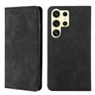 For Samsung Galaxy S25 Ultra 5G Skin Feel Magnetic Leather Phone Case(Black) - 1