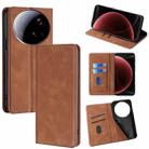 For Xiaomi 15 Ultra Skin Feel Magnetic Leather Phone Case(Light Brown) - 1