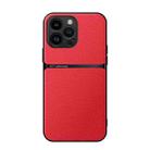 For iPhone 16 Pro Max Litchi Leather Magnetic Full Coverage Shockproof Phone Case(Red) - 1