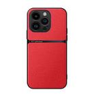 For iPhone 16 Pro Litchi Leather Magnetic Full Coverage Shockproof Phone Case(Red) - 1