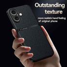 For iPhone 16 Plus Litchi Leather Magnetic Full Coverage Shockproof Phone Case(Black) - 3