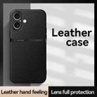 For iPhone 16 Plus Litchi Leather Magnetic Full Coverage Shockproof Phone Case(Navy Blue) - 2