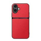 For iPhone 16 Litchi Leather Magnetic Full Coverage Shockproof Phone Case(Red) - 1