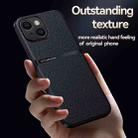 For iPhone 15 Plus Litchi Leather Magnetic Full Coverage Shockproof Phone Case(Navy Blue) - 3