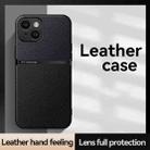 For iPhone 14 Plus Litchi Leather Magnetic Full Coverage Shockproof Phone Case(Navy Blue) - 2