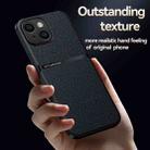 For iPhone 14 Plus Litchi Leather Magnetic Full Coverage Shockproof Phone Case(Navy Blue) - 3