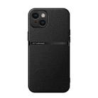 For iPhone 14 Litchi Leather Magnetic Full Coverage Shockproof Phone Case(Black) - 1