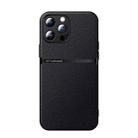 For iPhone 13 Pro Max Litchi Leather Magnetic Full Coverage Shockproof Phone Case(Black) - 1