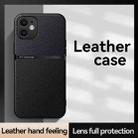 For iPhone 12 Litchi Leather Magnetic Full Coverage Shockproof Phone Case(Navy Blue) - 2