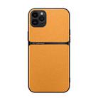 For iPhone 11 Pro Max Litchi Leather Magnetic Full Coverage Shockproof Phone Case(Yellow) - 1