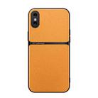 For iPhone X / XS Litchi Leather Magnetic Full Coverage Shockproof Phone Case(Yellow) - 1