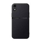 For iPhone XR Litchi Leather Magnetic Full Coverage Shockproof Phone Case(Black) - 1