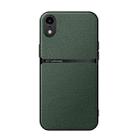 For iPhone XR Litchi Leather Magnetic Full Coverage Shockproof Phone Case(Green) - 1