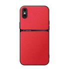 For iPhone XS Max Litchi Leather Magnetic Full Coverage Shockproof Phone Case(Red) - 1