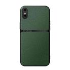 For iPhone XS Max Litchi Leather Magnetic Full Coverage Shockproof Phone Case(Green) - 1