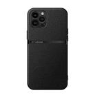 For iPhone 12 Pro Litchi Leather Magnetic Full Coverage Shockproof Phone Case(Black) - 1