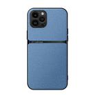 For iPhone 12 Pro Litchi Leather Magnetic Full Coverage Shockproof Phone Case(Blue) - 1