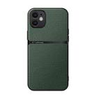 For iPhone 11 Litchi Leather Magnetic Full Coverage Shockproof Phone Case(Green) - 1