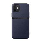 For iPhone 11 Litchi Leather Magnetic Full Coverage Shockproof Phone Case(Navy Blue) - 1