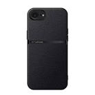 For iPhone 16e Litchi Leather Magnetic Full Coverage Shockproof Phone Case(Black) - 1