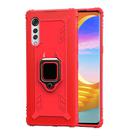 For LG Velvet / G9 Carbon Fiber Protective Case with 360 Degree Rotating Ring Holder(Red) - 2