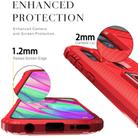 For Motorola E (2020) Carbon Fiber Protective Case with 360 Degree Rotating Ring Holder(Red) - 3