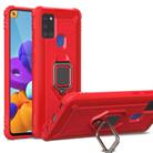 For Vivo Z6 Carbon Fiber Protective Case with 360 Degree Rotating Ring Holder(Red) - 1