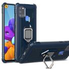 For Vivo Z6 Carbon Fiber Protective Case with 360 Degree Rotating Ring Holder(Blue) - 1