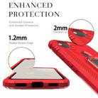 For Google Pixel 4A 5G Carbon Fiber Protective Case with 360 Degree Rotating Ring Holder(Red) - 3