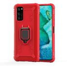 For Huawei P40 Pro / P40 Pro+ Carbon Fiber Protective Case with 360 Degree Rotating Ring Holder(Red) - 2