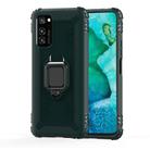 For Huawei P40 Carbon Fiber Protective Case with 360 Degree Rotating Ring Holder(Green) - 2