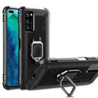 For Huawei P40 Carbon Fiber Protective Case with 360 Degree Rotating Ring Holder(Black) - 1