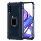 For Huawei Enjoy 10E Carbon Fiber Protective Case with 360 Degree Rotating Ring Holder(Blue) - 2