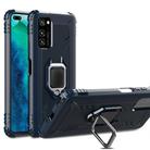 For Huawei Honor X10 Carbon Fiber Protective Case with 360 Degree Rotating Ring Holder(Blue) - 1